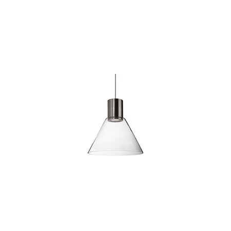 Kuzco Lighting Single Led Pendant w/Heavy Gauge Steel And Clr Trapezium Shaped Glass PD11612-BN